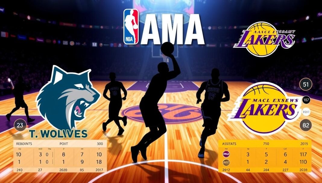 minnesota timberwolves vs lakers match player stats
